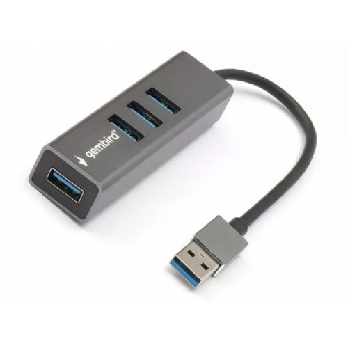 Gembird Разветвитель USB3.1 4xUSB, кабель USB 17см, алюминий (UHB-C454)