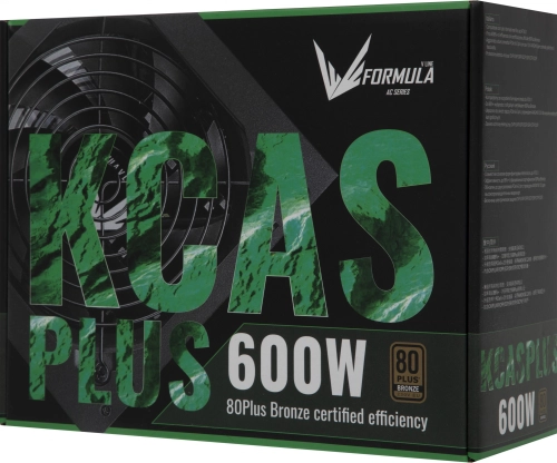 Блок питания Formula ATX 600W AC KCAS PLUS 80+ bronze 24pin APFC 120mm fan 7xSATA RTL (KCAS PLUS 600 PLUS) фото 9