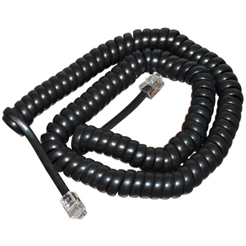 Greenconnect Телефонный шнур витой для трубки 10m, RJ9 4P4C (джек) черный, GCR-50967