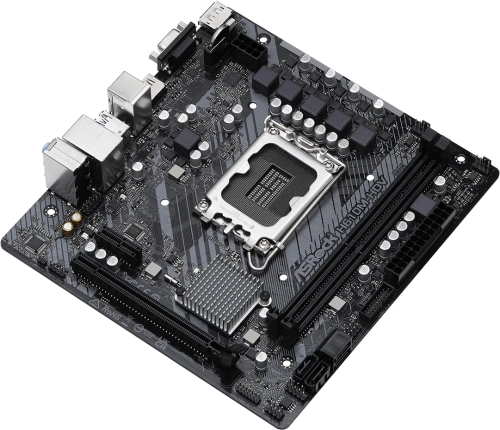 Материнская плата ASROCK H610M-HDV, LGA1700, H610, 2*DDR4, 4*SATA, 2*USB 3.2, 4*USB 2.0, 1*PCIx16, 1*PCIx1, D-Sub+HDMI+DP, mATX фото 2