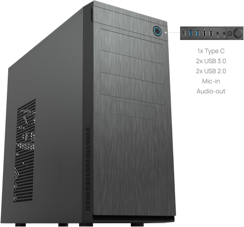 Корпус Chieftec Elox черный без БП ATX 2x80mm 2x120mm 2xUSB2.0 2xUSB3.0 audio bott PSU (HC-10B-OP) фото 11