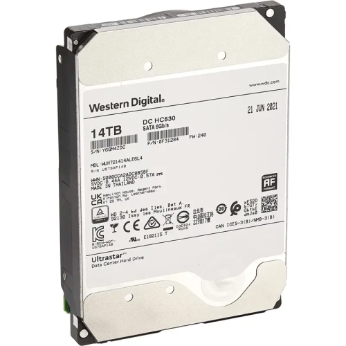 Жесткий диск/ HDD HGST SATA Server 14Tb Ultrastar DC HC530 7200 6Gb/s 512MB (clean pulled ,individual service box,1pc/box) 1 year warranty (replacement WUH721414ALE6L4, ST14000NM001G, ST12000NM0008) (WUH721414ALE6L0)