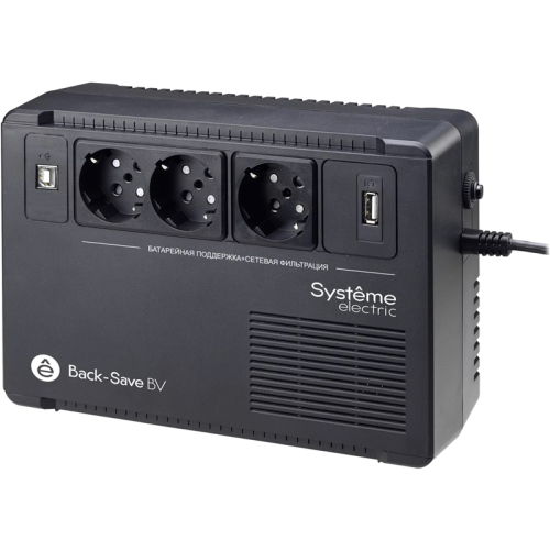 Systeme Electriс Back-Save, 400VA/ 240W, 230V, Line-Interactive, AVR, 3xSchuko, USB charge(type A), USB (BVSE400RS)
