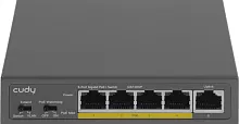 Коммутатор/ 5-Port 10/100/1000M PoE+ Switch 60W, 5 10/100/1000M ports with 4POE+ Ports Unmanaged Switch with UL power adapter IEEE802.3af / IEEE802.3at, Watchdog, 60W External (GS1005P)