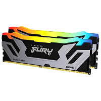 Модуль памяти Kingston KF584CU40RSAK2-48 48GB DDR5 8400 CUDIMM FURY Renegade Silver/ Black RGB Gaming Memory Non-ECC, CL40, 1.45V, Heat Shield, Kit (2x24GB), XMP, RTL