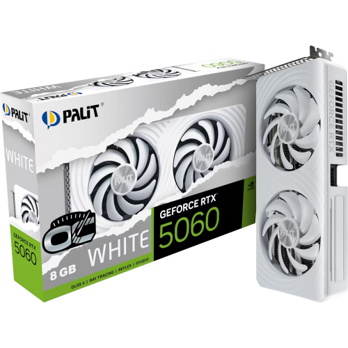 Видеокарта PCIE16 RTX5060 8GB PA-RTX5060 WHITE OC 8GB PALIT (NE75060U19P1-GB2063M)