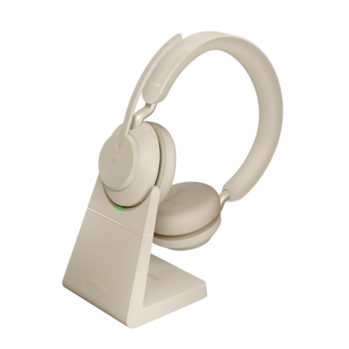 Гарнитура Jabra Evolve2 65 Wireless Link380a MS Stereo Stand Beige USB Type-C Bluetooth (26599-999-988)