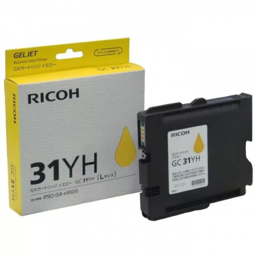 Картридж гелевый Ricoh GC 31YH желтый 4000 страниц для Aficio GX e5550N/ GX e7700N (405704)