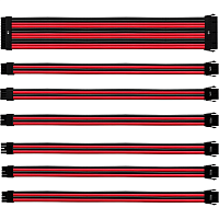 Cooler Master UNIVERSAL PSU EXTENSION CABLE KIT WITH PVC SLEEVING - Red & Black (CMA-NEST16RDBK1-GL)