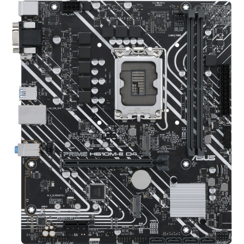 Материнская плата/ PRIME H610M-E D4; LGA1700, H610, 2*DDR4(3200), 4*SATA 6G, 2*M.2, 2*PCIE, 7.1CH, Glan, 2*USB 3.2, 2*USB 2.0, HDMI/DP/D-Sub) (90MB19N0-M0EAY0)