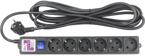 Сетевой фильтр Powercube SPG6-B2 5м (6 розеток) черный (коробка) фото 2