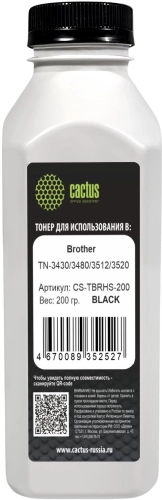 Тонер Cactus CS-TBRHS-200 черный флакон 200гр. для принтера Brother TN-3430/3480/3512/3520