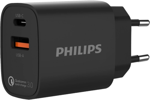 Сетевое зар./ устр. Philips DLP4317 20W 0.8A (PD) USB/ USB Type-C универсальное черный (DLP4317CB/ 70) (DLP4317CB/70)