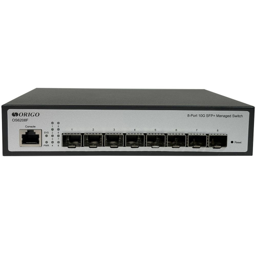 ORIGO Управляемый L2 коммутатор, 8x10GBase-X SFP+, консольный порт RJ-45, комплект для установки в 19