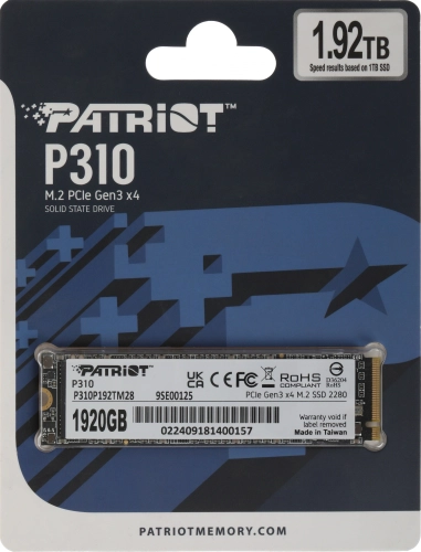 Накопитель SSD Patriot PCIe 3.0 x4 1920GB P310P192TM28 P310 M.2 2280 фото 10