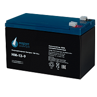 Парус-электро Аккумуляторная батарея для ИБП HM-12-9 (AGM/12В/9,0Ач/клемма F2)