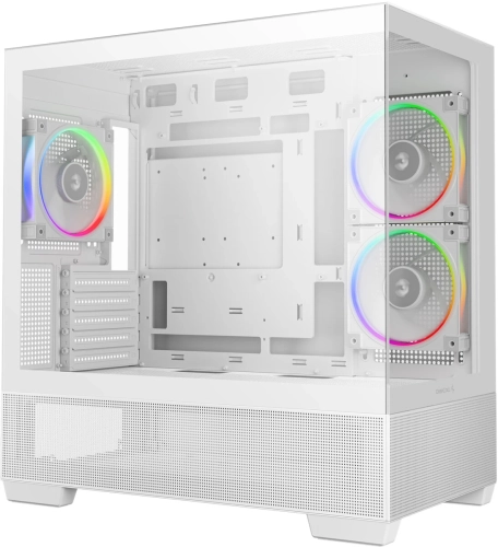 корпус Deepcool CG380 3F WH без БП, боковое окно (панорама), 3x120mm ARGB PWM вентилятора, белый, mATX (R-CG380-WHAGM3-G)
