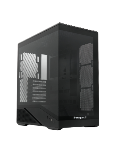 Корпус без блока питания/ Case HSPD F711, Panoramic Full Tower, Black, TG, 0.7 SPCC, no fans ATX, mATX, mITX 190/ 420/ 280mm 2x2.5