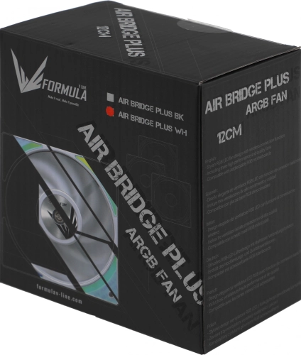 Вентилятор для корпуса Formula Air Bridge Plus ARGB 120х120x25 белый 4-pin 27.2дБ (упак.:3шт) (AIR BRIDGE PLUS WH) Ret фото 16