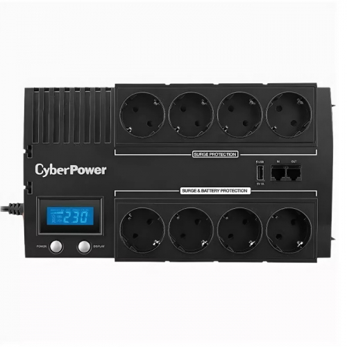 Источник бесперебойного питания CyberPower BR700ELCD, Line-Interactive, 700VA/ 420W USB/ RJ11/ 45/ 8xEURO/ Black фото 2