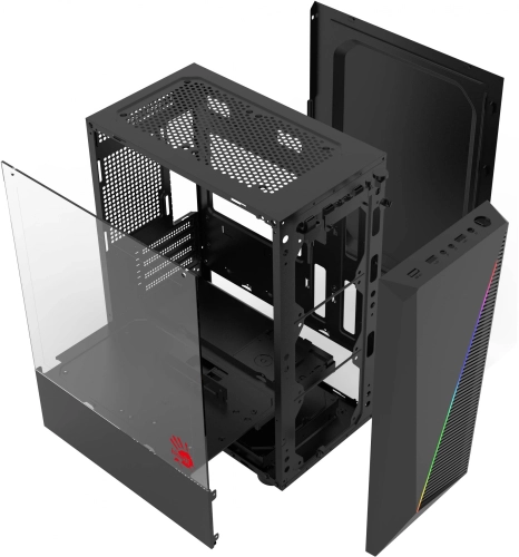 Корпус Bloody BD-CC102F черный без БП mATX 2x120mm 2xUSB2.0 1xUSB3.0 audio bott PSU (BD-CC102F-BK) фото 8