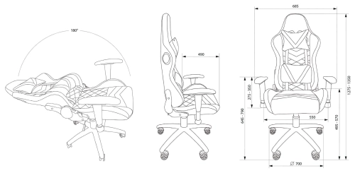 Кресло игровое Cactus CS-CHR-0099BL с RGB подсветкой черный экокожа с подголов. крестов. сталь фото 9