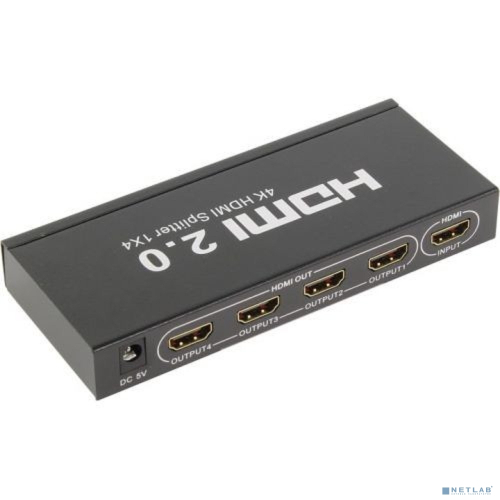 ORIENT HSP0104HL-2.0, HDMI 4K Splitter 1->4, HDMI 2.0/ 3D, UHDTV 4K/ 60Hz (3840x2160)/ HDTV1080p, HDCP2.2, внешний БП 5В/ 2.0А, метал.корпус (30680)