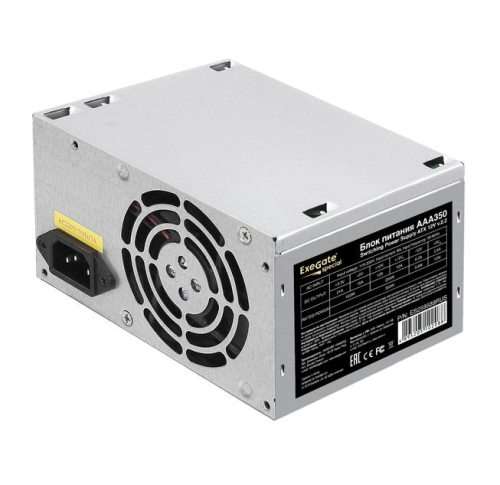 Блок питания ExeGate 400W AAA400 (ATX, PC, 8cm fan, 24pin, 4pin, 2xSATA, IDE, кабель 220V в комплекте) (ES259590RUS-PC)