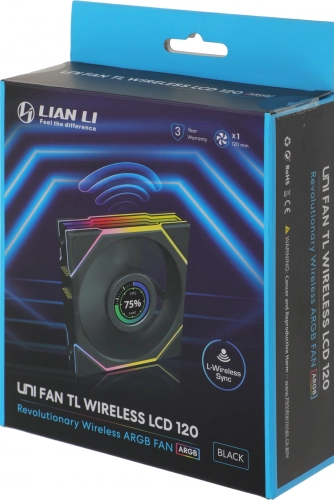 Вентилятор для корпуса Lian-Li Uni Fan TL Wireless LCD 120 LCD ARGB 120х124x28 черный 4-pin 27дБ (G99.12TLLCD1W1B.R0) Ret фото 9