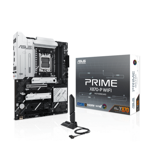Материнская плата ASUS PRIME X870-P WIFI, AM5, X870, 4*DDR5, 2*SATA, 4*M.2, 4*USB 3.2, 2*USB 2.0, 2*Type-C, 5*PCIx16, HDMI, ATX; 90MB1IS0-M0EAY0