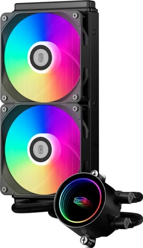 Система водяного охлаждения PcCooler DA240 BK ARGB Soc-AM5/ AM4/ 1200/ 1700/ 1851 черный 4-pin Al+Cu 270W Ret (DA240-BKAWXX-GL)