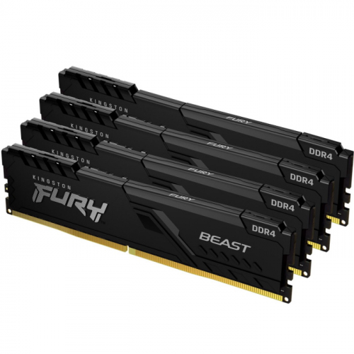 Модуль памяти Kingston FURY Beast Black DDR4 16GB 3200MHz CL16 DIMM 288-pin 1.35V (Kit of 4) (KF432C16BBK4/ 16) (KF432C16BBK4/16)