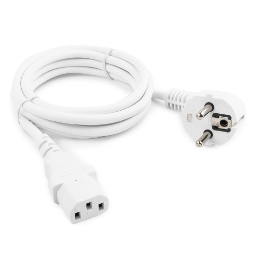 Шнур питания C13-Schuko угловая, 3х0.75, 220В, 10А, белый, 1 метр (LAN-PP13/SHA-1.0-WH)