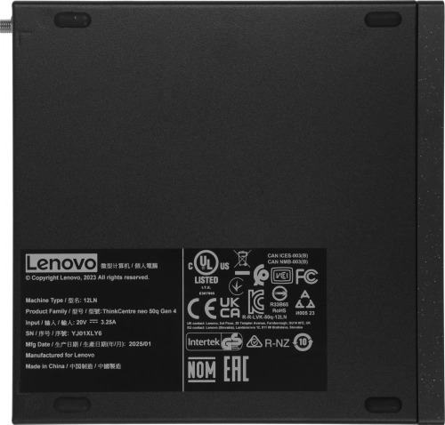 Компьютер Lenovo ThinkCentre Neo 50q Gen 4 Core i3 1215U (1.2) 8Gb SSD256Gb UHDG без ОС GbitEth WiFi BT 65W kb мышь клавиатура черный (12LN003KUM) фото 6