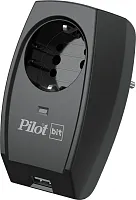 Сетевой фильтр Pilot Bit (USB) (1 розетка) черный (коробка) (192) (192#MLN)