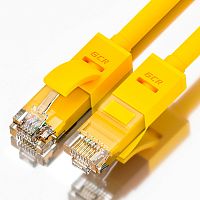 Greenconnect Патч-корд прямой 20.0m, UTP кат.5e, желтый, позолоченные контакты, 24 AWG, литой, GCR-LNC02-20.0m, ethernet high speed 1 Гбит/ с, RJ45, T568B