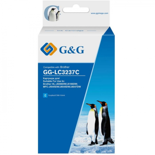 Картридж струйный G&G GG-LC3237C голубой 18.4 мл. для Brother HL-J6000DW/ J6100DW
