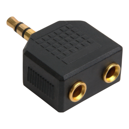 Greenconnect Переходник-разветвитель аудио jack 3,5 mm/ 2*jack 3,5 mm, M/ F, GCR-AVA05, черный