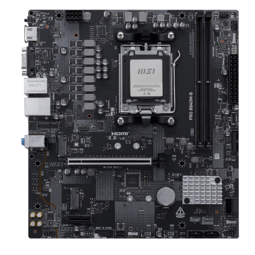Материнская плата MSI PRO B840M-B B840, AM5, 2*DDR5, 1*PCIEx16, 1*PCIEx1, 2*M.2, 1*TypeC, 6*USB3.2Gen1, 6*USB2.0, 4*SATA3.0, 2.5G, VGA, HDMI, ATX, RTL фото 2