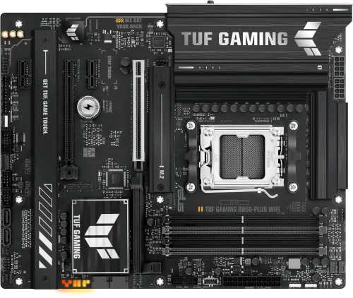 Материнская плата ASUS TUF GAMING B850-PLUS WIFI, AM5, B850, 4*DDR5, 4*SATA, 3*M.2, 7*USB 3.2, 2*USB 2.0, Type-C, 3*PCIx16, 2*PCIx1, DP+HDMI, ATX; 90MB1J30-M0EAY0