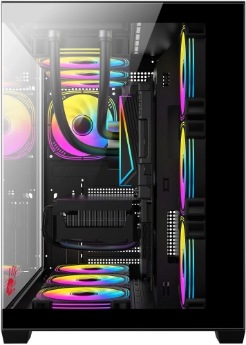 Корпус Bloody CC-122 черный без БП ATX 10x120mm 1xUSB2.0 1xUSB3.0 audio (CC-122-BK) фото 2