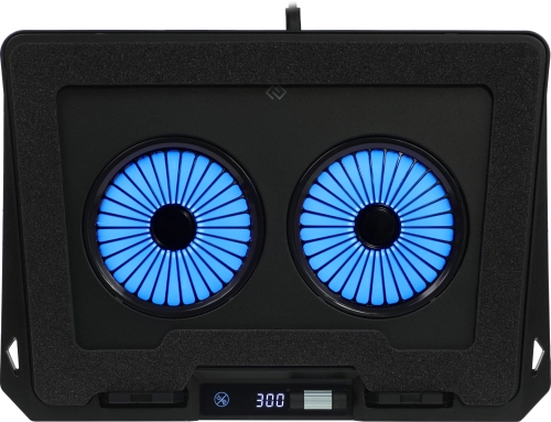 Подставка для ноутбука Digma D-NCP170-2x110RGB 18 400x288x45мм 52дБ 2xUSB 2x 110ммFAN 1250г Fan-control металл/пластик черный
