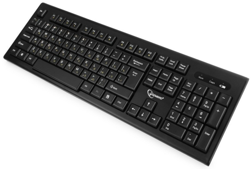 Клавиатура + мышь Gembird KBS-8002, беспроводной комплект, 2.4ГГц, черный, 104 клавиши+2 кнопки+колесо кнопка, 1000DPI, батарейки в комплекте (KBS-8002) фото 3