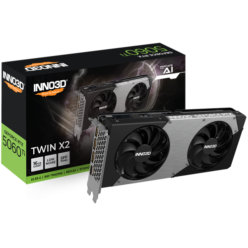 Видеокарта INNO3D RTX 5060 Ti Twin X2/ / RTX5060Ti, HDMI, DP*3, 16G,D7 (N506T2-16D7-191073N)