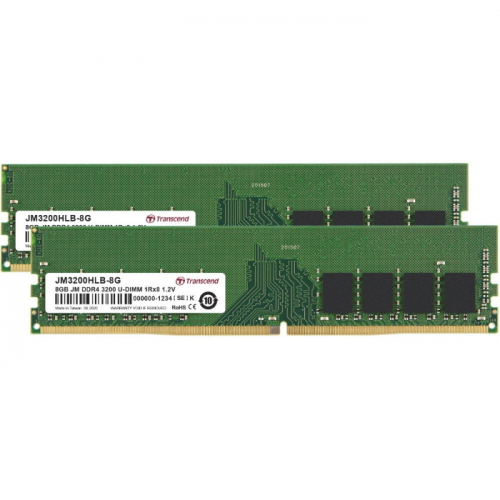 Модуль памяти Transcend JM DDR4 16GB 3200Mhz U-DIMM 2Rx8 1Gx8 CL22 1.2V kit of 2 (JM3200HLB-16G)