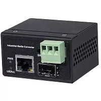 Промышленный компактный медиаконвертер Gigabit Ethernet, SFP 1000Мбит/c, RJ45 10/100/1000Мбит/c, поддержка LFP; Встроенная грозозащита 6kV. Питание: 1 x ? (NS-MC-1G1GX/IS)