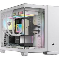 Корпус без блока питания/ Case Corsair iCUE LINK 2500X RGB, Midi-Tower, TG, 2x120mm RGB, 2xUSB-A 3.2, 1xUSB 3.2 Type-C, mATX, mITX White (CC-9011268-WW)