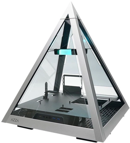 Корпус Azza Pyramid L черный/ серебристый без БП ATX 6x120mm 2xUSB3.0 audio bott PSU (CSAZ-804L PYRAMID) фото 2