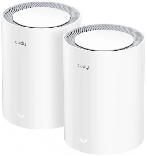 Бесшовный Mesh роутер Cudy M3000 (M3000(2-PACK)) AX3000 10/ 100/ 1000/ 2500BASE-T белый (упак.:2шт) (M3000(2-PACK) WHITE)