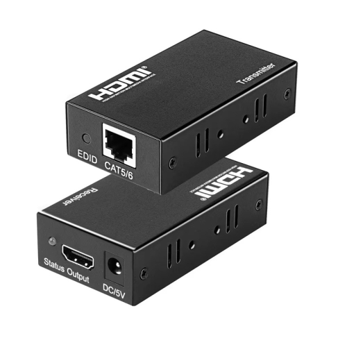 HDMI удлинитель по витой паре до 60м. Разрешение видео - 1920x1080. HDMI 1.3, HDCP 1.2. Поддерживаются кабели cat5e/6. Встроенная антисатическая защит (NS-VU-HD-60)